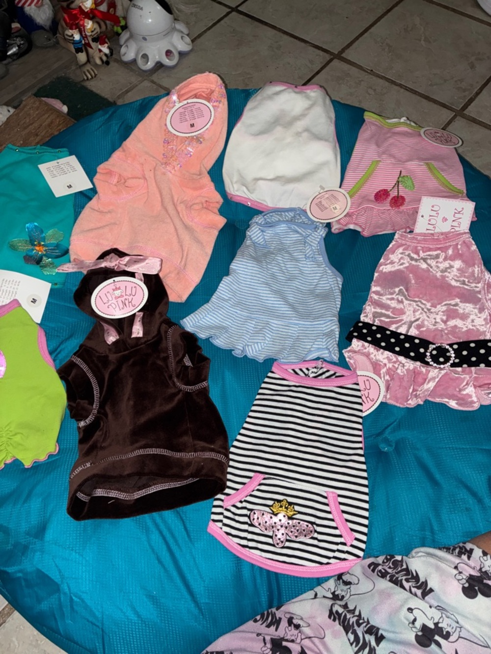 Bundle 23-nine pieces of Lulu, pink pet clothing size medium 9 to 14 pounds